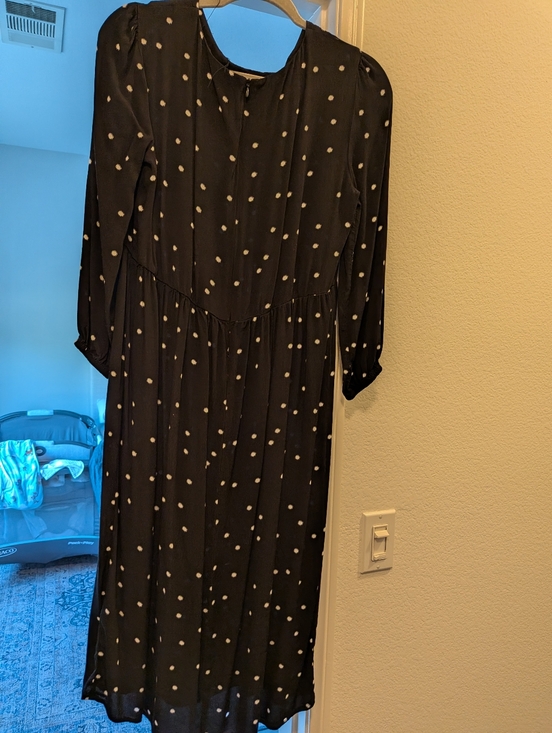 Seraphine Dresses & Skirts - Seraphine Maternity Black Polka Dot Nursing Midi Dress